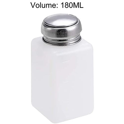 2 Pcs Push Down Liquid Pump Dispenser,180ML Empty Press Pumping Dispenser Bottle Container, for Storing Liquid Alcohol Makeup Nail Polish Remover
