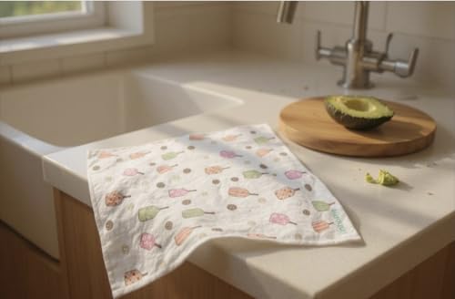 Pickleball Swedish Dishcloth, Reusable Paper Towel, Super Absorbent Cellulose Sponge, Pickleball Pattern, Washable Kitchen Cleaning Cloth (2, Checkered Pickleabll) - color: Checkered Pickleabll