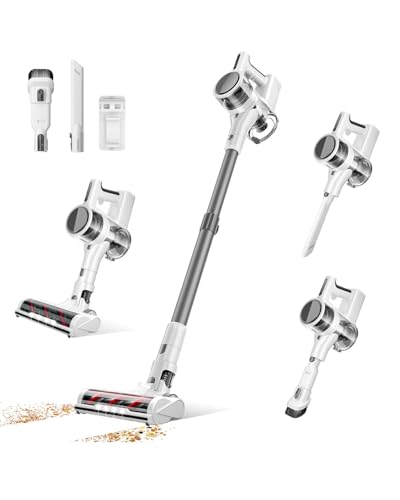 Comvtu Cordless Vacuums, 80,000PRM Powerful Motor Vacuum Cleaner and 2200mAH Rechargeable Battery up to 35 Mins Worktime, 2 Adjustable Modes, Detachable Parts, Wireless Stick Vacuum (Icicle White) - color: Icicle White