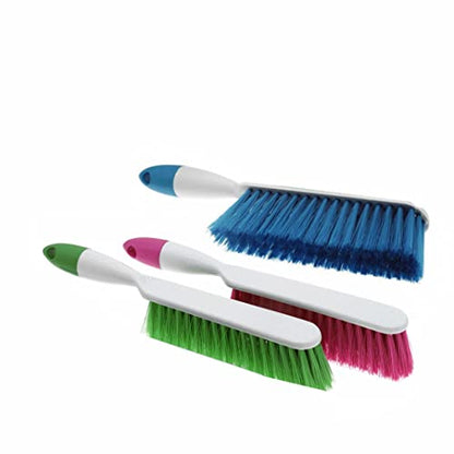 Soft Bristle Bed Sheets Sweeping Cleaning Brush with Long Hand, Counter Duster for Debris Hair Remover Desk Quilt Sofa Furniture, 3 Pack