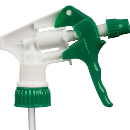 Heavy Duty Universal Trigger Sprayer Replacement for 32 oz Sprayer Bottles, 9 1/4" Dip Tube, 28-400 Neck Finish - 6 Pack (Green) - color: Green
