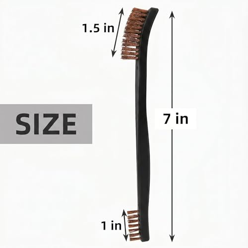 6 Pack Miaozhun Double-Ended Gun Cleaning Brush, 7 Inch Phosphor Bronze Bristle Brushes, Gun Cleaning Supplies Kit, All Purpose Crevice and Detail Cleaning Brushes - color: Phosphor Bronze Brush-6pack