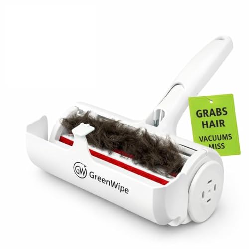 Pet Hair Remover Roller – Reusable Lint Roller for Dog & Cat Hair – No Batteries or Sticky Tape Needed – Works on Furniture, Couch, Carpet, Car Seats, Bedding & Rugs – Portable & Eco-Friendly (White)