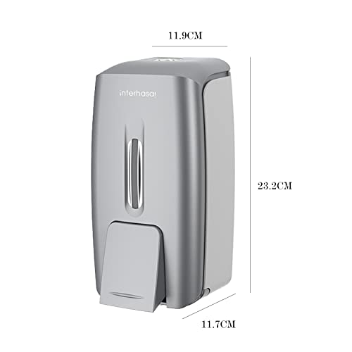 interhasa! Soap Dispenser Wall Mount Refillable 28oz Hand Sanitizer Dispenser Commercial Hand Soap Dispenser for Bathroom Support Liquid Gel Soap - color: Silver