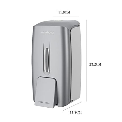 interhasa! Soap Dispenser Wall Mount Refillable 28oz Hand Sanitizer Dispenser Commercial Hand Soap Dispenser for Bathroom Support Liquid Gel Soap - color: Silver