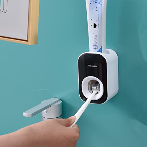 Automatic Toothpaste Dispenser Wall Mounted for Bathroom & Shower,Toothpaste Squeezer for Adults,Children & Family by Mr. Thumbs(1pc,Black) - color: Mirror Black, size: 1pc