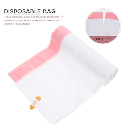 Heavy-duty Drawstring Trash Bags 45x50cm 5pcs Strong Portable Garbage Bags for Home Kitchen Waste Disposal White Sturdy Rubbish Liners