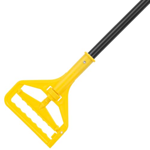KeFanta 60 Inch Mop Handle Commercial Heavy Duty,Industrial Mop Stick Replacement Quick Change,Wet Mops Head Replacement Holder for Floor Cleaning(Yellow)