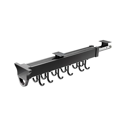 Pull Out Broom Holder, Multifunctional Slide Broom and Mop Organizer/Storage, Hanging Garage Storage Rack for Kitchen/Closet/Home/Cupboard/Wardrobe(10.23in-8 Hook) - size: 10.23in-8 hook