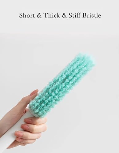 Small Hand Broom and Dustpan Set, Thick Stiff Brush Bristle, Little Dust Pan with Lint Removal Teeth,11", Portable, Compact