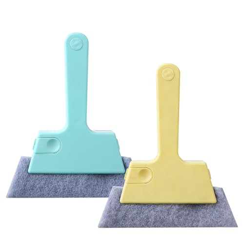 2 Pcs Magic Window Track Cleaner, 2026 New Upgraded Window Track Cleaner Brush, Window Gap Brushes for Homeowners, Multi Purpose Grooves Cleaning Brush for Sliding Windows (Green&Yellow) - color: Green&yellow