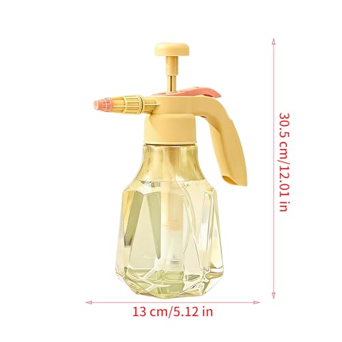 Pressure Spray Bottle | 1.5L Leak-Proof Adjustable Nozzle Misting Bottle,Handheld Garden Pump Sprayer - for Outdoor Yard Indoor BBQ Gardening Cleaning Plant Home - color: Yellow