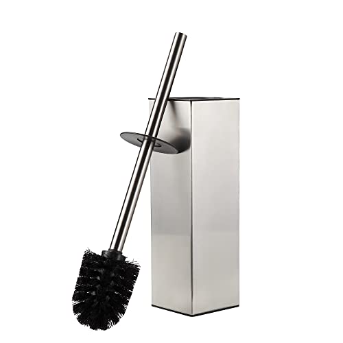 BGL Toilet Brush Holder Freestanding,Brushed Nickel,304 Stainless Steel,SUS304 Toilet Bowl Brush and Holder for Bathroom - Space Saving,Sturdy,Deep Cleaning,Covered Brush - color: Brushed Nickel