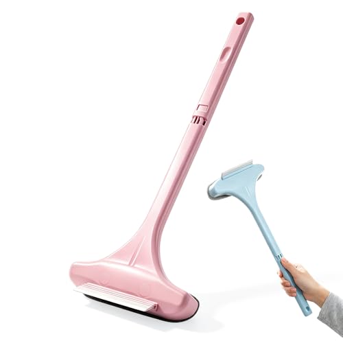 Window Screen Cleaning Brush, 2026 New 2 in 1 Mesh Cleaner Brush, Window Screen Cleaner Tool with Squeegee, Multifunctional Screen Brush, Double Sided Wet & Dry Dual Use (Pink) - color: Pink