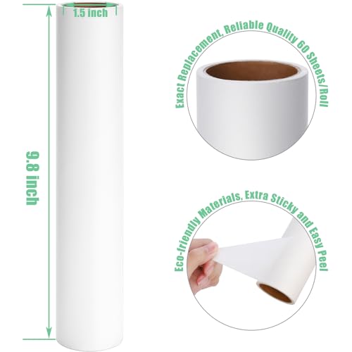 9.8 inch Large Lint Roller Refills Only, 9.8'' Extra-Wide Lint Roller Refill Pack of 5 Rolls Total 300 Sheets for Pet Hair Remover Home Floor Carpet Clothing Sofa Cleaning (9.8'' Wide) - size: 9.8'' Wide (Pack of 5, Total 300 Sheets)