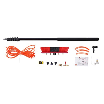 Telescopic Pole Water Fed Brush Premium Telescopic Rod Water Brush 20ft Single Head Efficient Cleaning Tool Aluminum Alloy Telescopic Rod