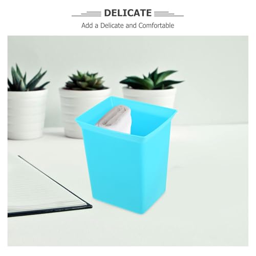 ULTECHNOVO Plastic Storage Basket for Housekeeping Cleaning Supplies Organizer with Handle Sky Blue Portable Utility Bin for Bathroom and Room Storage