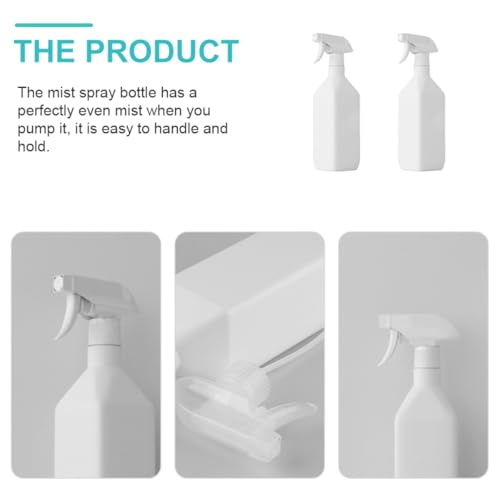 2pcs 500ml Refillable Spray Bottles Press Trigger, Plastic Square Shoulder Mist Sprayers for Household Cleaning, Plant Watering, Beauty and Hair Dressing Use