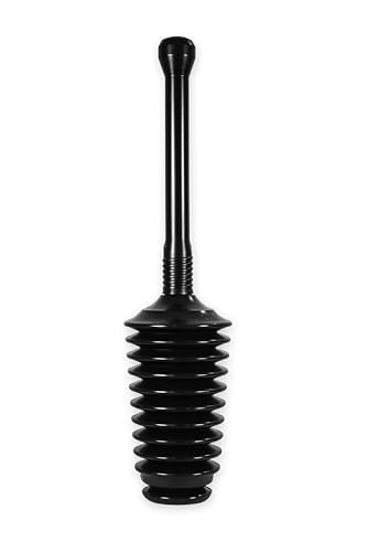 Master Plunger 500 & Toilet Brush Combo Set – Heavy-Duty Black Toilet Plunger with High-Efficiency Brush and Holder – Durable, Compact Bathroom Cleaning Kit - color: Black