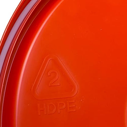 2 Gallon Bucket with Lid & Handle Food Safe BPA Free PolyEthylene Plastic HDPE Leak Proof Seal Heavy Duty Storage Container Pail 75mil Metal Handle Premium Quality Buckets FDA Compliance (Orange) - color: Orange