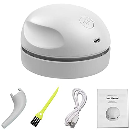 prowithlin Desktop Vacuum Cleaner USB Charging with Vacuum Nozzle Cleaning Brush, Detachable Design & Portable Mini Table Dust Vaccum Cleaners, Cleaning Dust, Crumbs, Piano, Computer, Car Etc(Gray) - color: Gray