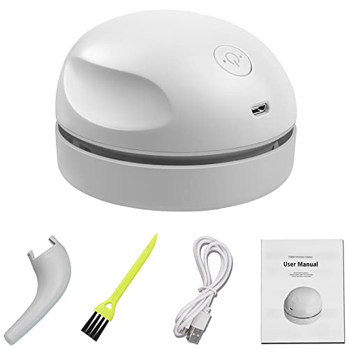 prowithlin Desktop Vacuum Cleaner USB Charging with Vacuum Nozzle Cleaning Brush, Detachable Design & Portable Mini Table Dust Vaccum Cleaners, Cleaning Dust, Crumbs, Piano, Computer, Car Etc(Gray) - color: Gray