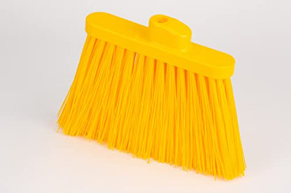 SPARTA 41083EC04 Plastic Color Coded Broom, Unflagged Bristles, Long Broom With Angled Head For Small Debris Cleaning, 56 Inches, Yellow - color: Yellow