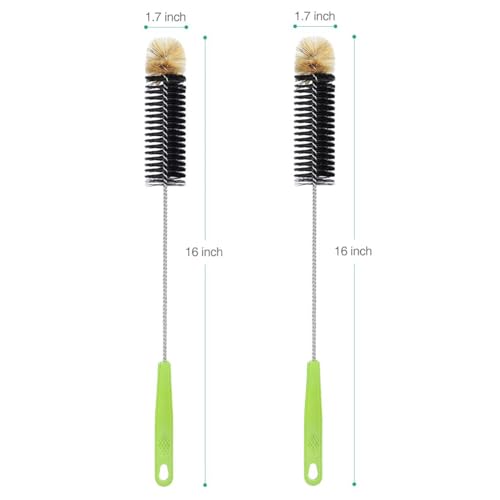 Long Bottle Cleaning Brush，Household Kitchen Cleaning Brush Set for Washing Narrow Neck Beer Bottles, Wine Decanters, Vases, Pipes，and Sports Water Bottles，2 Pack