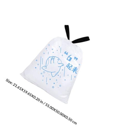 69pcs Drawstring Garbage Bags 50x55cm Heavy-duty Portable Trash Bags with Handle for Household Kitchen Trash Containers to 37cm Diameter