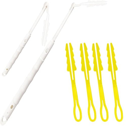 Replacement Handles Compatible with Swiffer Duster Refill, Swiffer Duster Extended Handle,Foldable & Extendable Dust Handle Only(White 5pcs) - size: 5 PCS