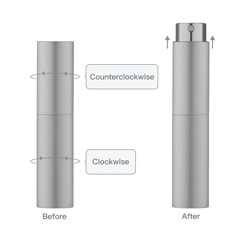 Tekson 10ml Travel Perfume Atomizer Refillable, Mini Cologne Spray Bottle Empty, Small Coffee Spray Bottle (Grey) - color: grey