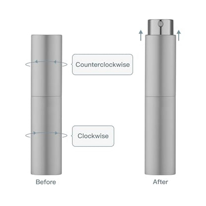 Tekson 10ml Travel Perfume Atomizer Refillable, Mini Cologne Spray Bottle Empty, Small Coffee Spray Bottle (Grey) - color: grey