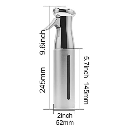 Fine Mist Spray Bottle, Fine Mist Continuous Spray Bottle,Empty Water Spray Bottles for Hair hairstyling,Plants,Cleaning Solutions Dispensing (Silver)