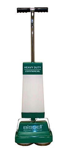 Bissell BigGreen BGFS5000 Portable Two Brush Floor Scrubber & Polisher, Polypropylene, 13"" W x 7"" D x 44"" H, White & Green