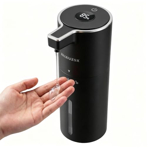 Touchless Automatic Liquid Soap Dispenser | USB Rechargeable Wall Mount 400ml Sensor Electric Hand Soap Dispenser Bathroom Kitchen Black - color: Black Liquid