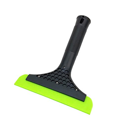 Super Flexible Silicone Squeegee, Auto Water Blade, Water Wiper, Shower Squeegee, 5.9'' Blade and 7.5'' Long Handle, for Car Windshield, Window, Mirror, Glass Door, Black Green - color: Black Green