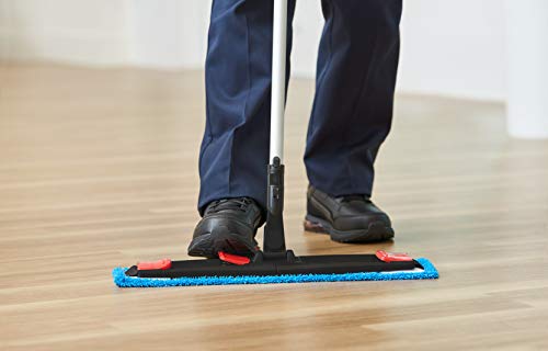 Rubbermaid Commercial Products Microfiber Adaptable Flat Mop, 18" Frame, Microfiber Head, Green, WaveBrake, Wringable for Heavy-Duty Cleaning/Hardwood/Tile/Laminated Floors in Kitchen/Lobby/Office