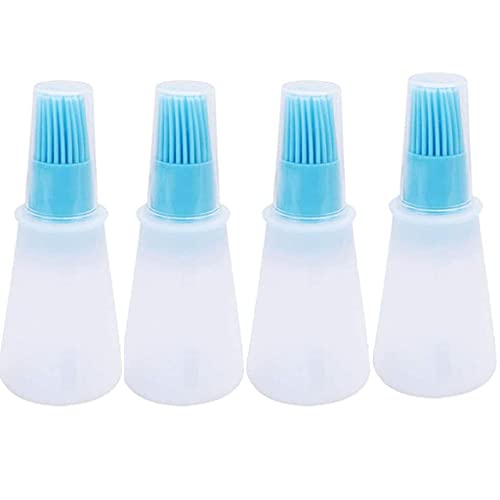 Silicone Oil bottle brush，BBQ/Pastry Basting Brushes,Silicone Cooking Grill Barbecue Baking Pastry Oil/Honey/Sauce Bottle Brush (4 PCS,blue) - color: 4 PCS,blue