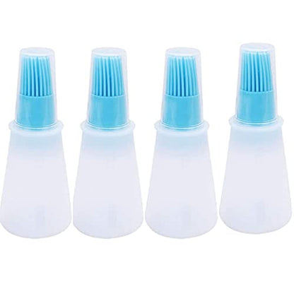 Silicone Oil bottle brush，BBQ/Pastry Basting Brushes,Silicone Cooking Grill Barbecue Baking Pastry Oil/Honey/Sauce Bottle Brush (4 PCS,blue) - color: 4 PCS,blue