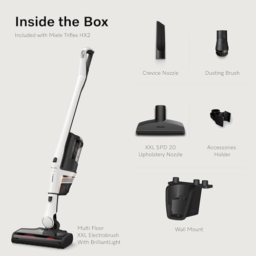 Miele Triflex HX2 Self-Standing Cordless Stick Vacuum Cleaner, 60 min runtime, Lotus White / Rose Gold