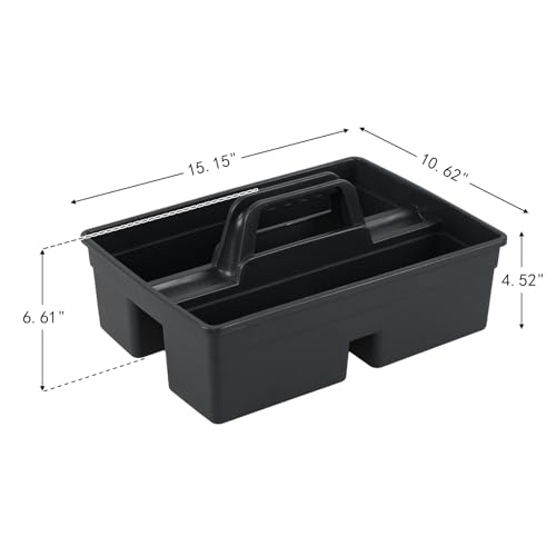 6 Packs Plastic Cleaning Caddy Organizer with Handle, 3-Compartment Portable Plastic Cleaning Caddies