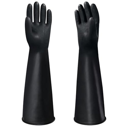 22" Upgraded Latex Gloves Chemical Resistant Glove Safety Work Long Gauntlets, Reusable Heavy Duty Long Rubber Gloves Dishwashing Gloves, Industrial Safety Gloves for Men - color: 22 Inch