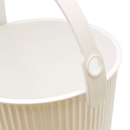 Sceltevie Omni-Utti Hachiman Multifunctional White Plastic Bucket with Lid and Stool Function, 8L, 2.8 Gal, 10.6 x 10.0 x 8.3 Inches, 150 kg Load Capacity - color: White, style: Size S: 2.8 gal (