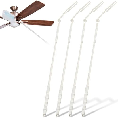 Colingmill 4 Pcs 3 ft Replacement Handles Compatible with Duster Refills, Extendable Long Extended Handle Only, Adjustable Length for Ceiling Fans, Blinds, Shelves, Windows (White) - color: White