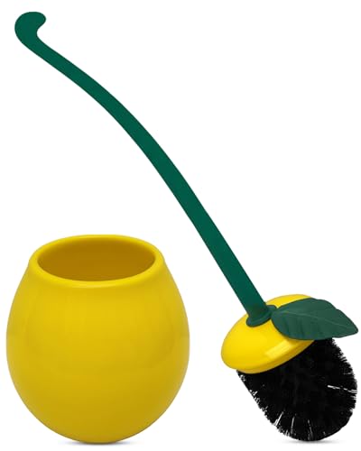 Deep & Sturdy Toilet Bowl Brush with Holder - Pear Bowl Brush - Durable Scrubbing - Toilet Cleaners - Household Essentials - Bathroom Cleaner - Cleaning Supplies - Household Supplies - color: Pear