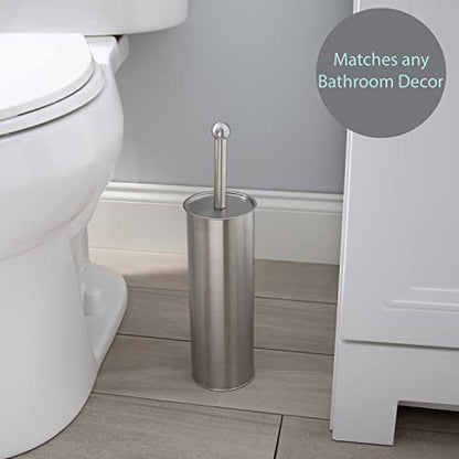 Bath Bliss Stainless Steel, Rust Resistant, Heavy Duty Toilet-Brushes, 2 Pack, Satin - size: 2 Pack