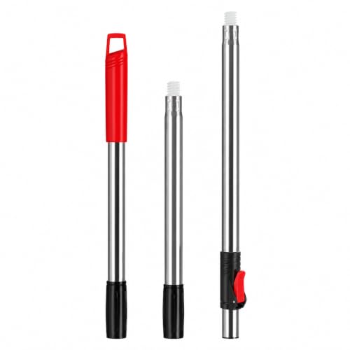 RinseWise Spin Mop Replacement Handle Only, 3-Section Stainless Steel Pole with 35/49/61 in Length Options, Fits All Tsmine FunClean Models, Not Universal, No Mop Head, Base or Bucket - Red - color: Red