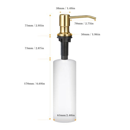 Soap Dispenser for Kitchen Sink, Built in Sink Soap Dispenser Lotion Dispenser with 17 OZ Bottle, Refill from The Top Bar Sink Soap Dispenser, Gold - color: Golden 01, size: Comes with 17 OZ Bottle