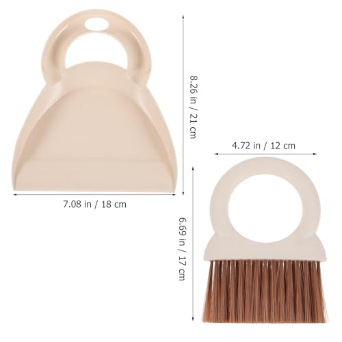minkissy 1set Mini Broom and Dustpan Set Portable Handheld Cleaning Brush and Dustpan for Quick Cleanups Dustpan and Brush Set for Home Office and Kitchen Cleaning