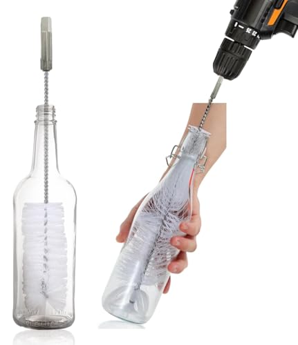 Drill Bit Attachment Bottle Washer. Wine/Beer Bottle Brush for Cleaning. Clean any Cup, Sillicone Water Bottles, Stainless Steel Vacuum Tumblers.